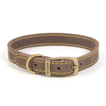 Ancol Timberwolf Leather Collar Sable Size 4, To Fit Neck 35-43 cm, Collar Width 1.9 cm