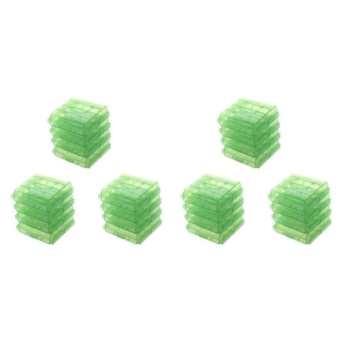Pack of 24 PCS AA / AAA Battery Storage Hard Case Box-Green