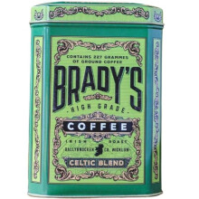 Brady’s Celtic Blend Dark Roast Ground Coffee for Cafetiere, Pour Over or Drip Filter - 100% Arabica Brazilian and Colombian Coffee Beans with Notes