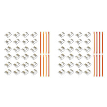 48PCS 3Pins 12mm Transparent Cover Connector Kits for COB RGBIC LED Strip Transparent Gapless Connectors with Wire