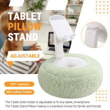Adjustable for Pillow Stand Reading Support with Fuzzy Bowl 360 Phone Holder for Bed Green