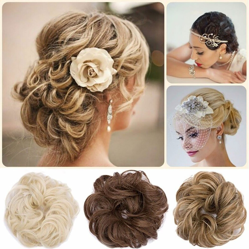 Rich Choices Scrunchy Scrunchie Bun Updo Hairpiece - Wavy Curly Messy Hair Bun Donut Hair Chignons - Dark Brown