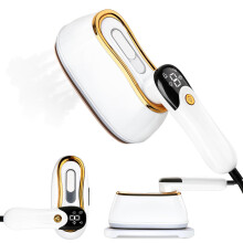 Tuocal Travel Iron Portable Clothes Steamer, 1200W LCD Screen 9S Fast Heat-up Garments Wrinkles Remover Steamer 180 Rotatable Handle 4 Steam Levels