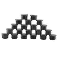 20 Pcs en plastique noir 25mm Dia Obturateur Embouts couverture de Tube rond Tube Insert