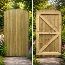 Wooden Featheredge Doom Garden Gate Pedestrian Gate Wooden Pressure Treated 6ft Hieght,(6ft High x 3ft Wide) (6ft High x 3ft Wide)
