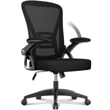 naspaluro Office Chair Ergonomic Desk with 90 Flip-up Armrest Lumbar Support, Height Adjustable Chair, Executive Swivel Computer Padded Seat Cushion