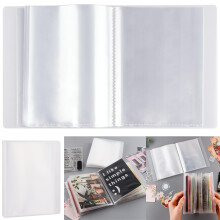 A6 Clear Sticker Photo Storage Album, Stamp Cutting Dies Storage Book Organizer Folder,40 Pages Clear Die & Stamp Storage Bag Transparent Plastic