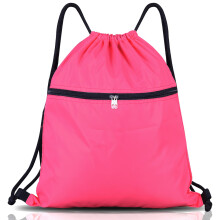 SAWANS Drawstring Bag String Gym Sack Drawstring Sports Bag Swim Men Women Sack Outside Pocket Zipper PE Backpack Beach School Holidays Swimming