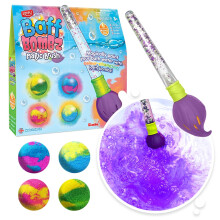 ZIMPLI - Baff Bombz Magic Brush, 4 x Bath Bombs, Magic Wand, Magically Paint Your Bath Water with This Creative Toy for Children, Re-Fill Packs Avail
