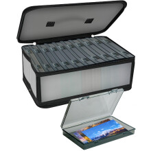 Gbivbe 4" x 6" Photo Storage Boxes Photo Case with Handle, 10 Black Inner Plastic Photo Keeper, Scrapbook Organiser Container Box for Craft, Seed