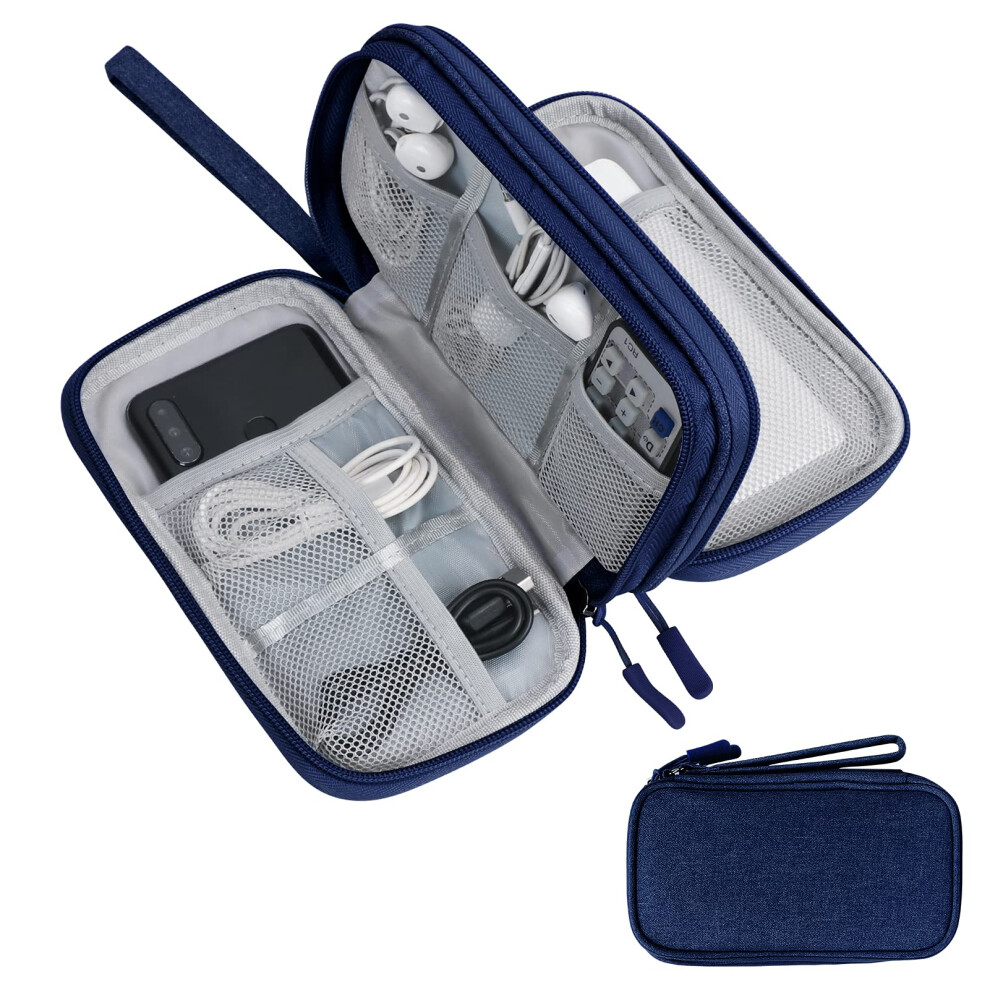 Simpolor Travel Cable Organiser Bag,Double Layer Tech Pouch For Charger,Lightweight Carry Case Travel Essentials Gadget Bags For Business Trip,Daily 5008180304159