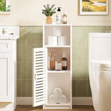 Dripex 3 Tier Bathroom Storage Cabinet White, 25W x 22D x 80H cm (Big Door)