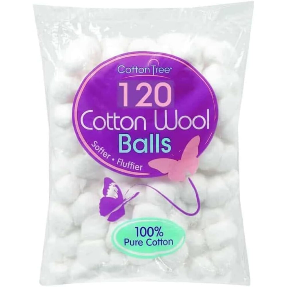 Cotton Tree 100 Percent Pure Cotton, Super Soft, Pack Of 120