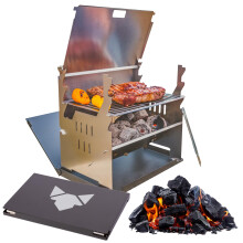 FENNEK portable picnic grill I Charcoal grill for outdoor BBQ while camping, fishing and much more.