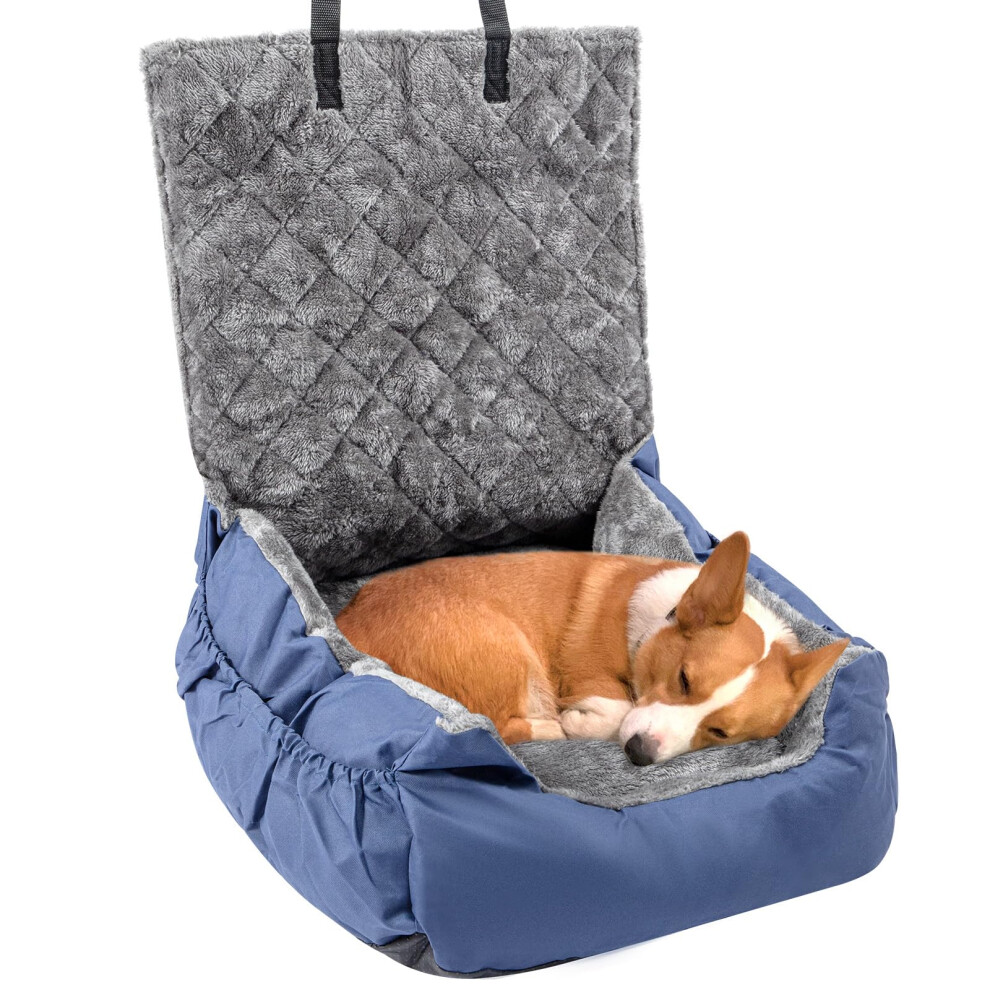 Supernic Dog Car Seat For Small And Medium Dogs Under 16Kg, Washable Portable Booster Seat With Storage Pockets And Clip-On Leash