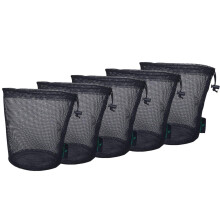 iBasingo Black Drawstring Bags Mesh Bag Nylon Sack Durable Net Bag Small Travel Stuff Sack Mesh Storage Ditty Bag for Cosmetics Shower Gels Ball 5
