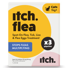 Itch Cat Flea & Tick Spot-On Treatment (For Cats 1kg+) – Kills Fleas, Ticks, Lic