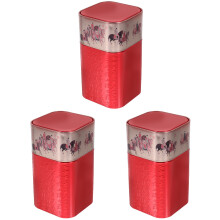 3Stk Luftdichte Tee Dosen Aus Weißblech, Rot, Für
