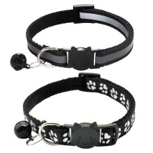 Qinao 2Pack Cat Collars Quick Release Reflective Kitten Collar with Bell & Safety Release (Black)