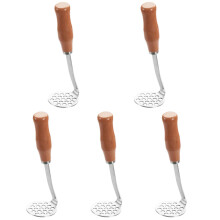 5Stk Kartoffelstampfer Aus Mit Holzgriff Küchentool Silber