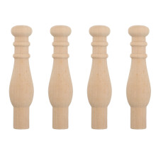4Stk Vintage Holz Baluster Aufsätze Beige Für Möbel Und Garten