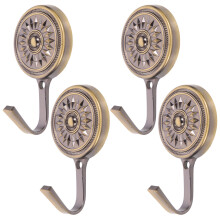 4Stk Goldfarbene Gardinenhalter Zinklegierung Vintage Wandmontage