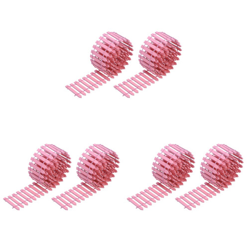 6Pièces Clôture Miniature Bois Rose Accessoire DIY