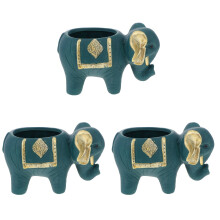3Pièces Pots Verts Animaux En Céramique Pour Jardin Intérieur
