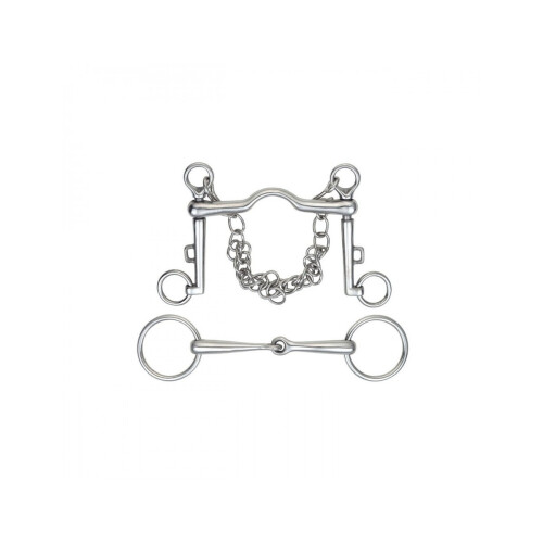 (5in, Silver) Shires Ported Horse Weymouth Set