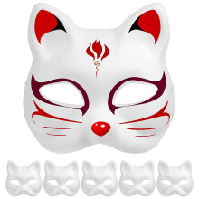 6 Stuks Lege Kattenmaskers Papieren Maskers Voor Schilderen Cosplay