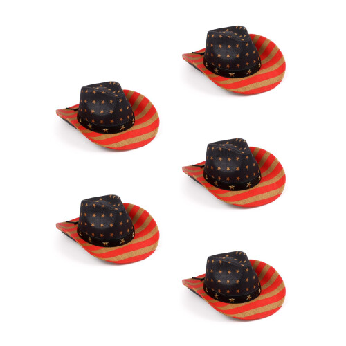 5Stk Amerikanischer Strohhut Unisex Leicht - &