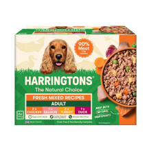 Harringtons Complete Wet Tray Grain Free Hypoallergenic Adult Dog Food Mixed Pack 6x400g - Chicken, Salmon, Turkey & Duck
