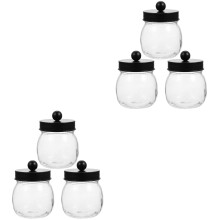 6Pièces Porte-Coton Boule Bâtonnets Verre Clair
