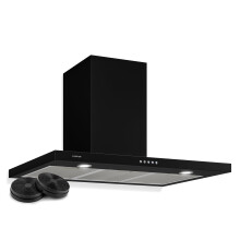 Klarstein Limelight Cooker Hood 90 cm, Stainless Steel Wall-Mounted Extractor Hood, 3 Speeds, 640 m³/h, Digital Display, LED Lighting, 64 dB, Ducted