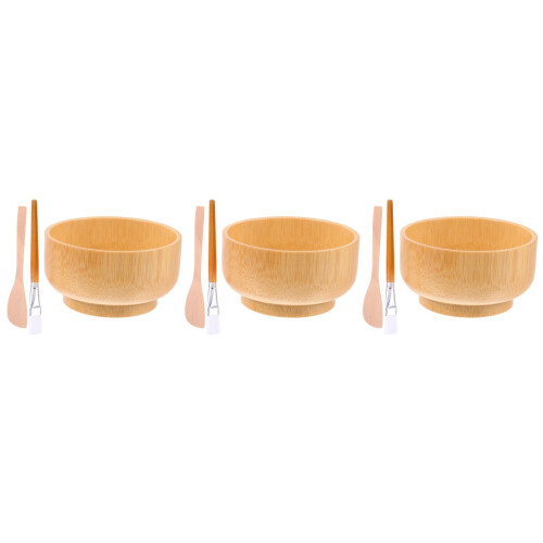 3Ensembles Bol À DIY Accessoires Bois Khaki Élégants