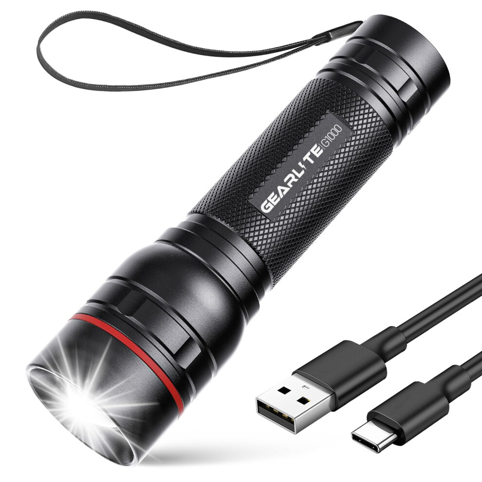 Gearlite Rechargeable Led Torch, 2000Lm Torches Led Super Bright With 3 Modes, P 5001110867984