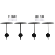 4Pièces Support Casque Mural Noir Multifonction Robuste