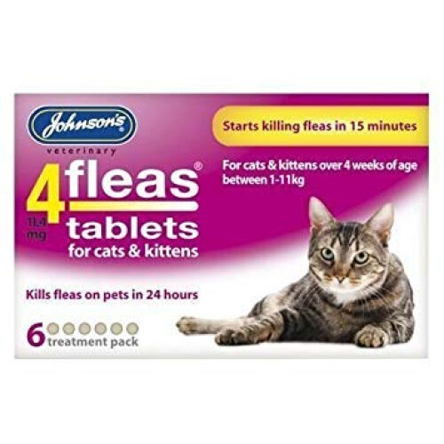 (4 Pack) Johnsons Vet - 4 Fleas Cat Flea Tablets - 6 Tab