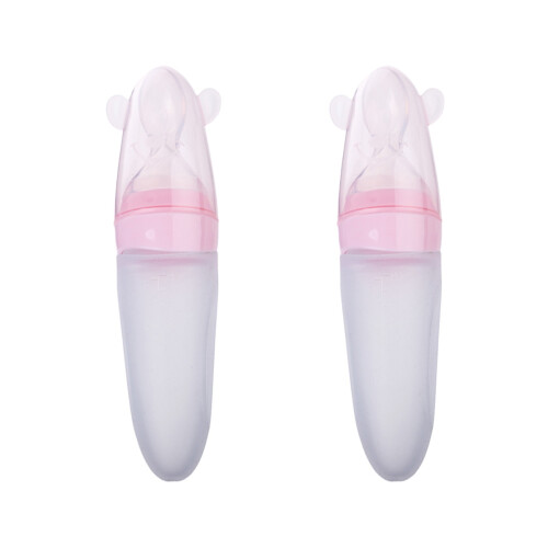 2Pièces Silicone Rose Pour Bébé Facile
