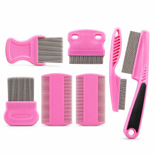 Flea Comb 7 Pieces Set for Cats and Dogs to Kill Fleas and Eggs, Kitten Comb Sta