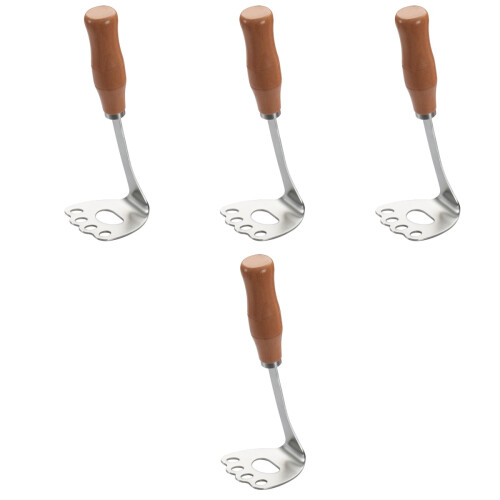 4Stk Handlicher Kartoffelstampfer Mit Langlebigem Holzgriff