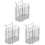3Pièces Porte-Ustensiles Drainant Suspendu Acier Argent 1