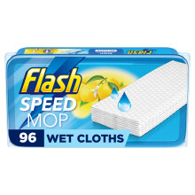 Flash Speedmop Wet Mop Floor Cleaner Refill Wipes, 96 Cloths (24x4), Refills Lemon Scented, For A Fast & Easy Clean