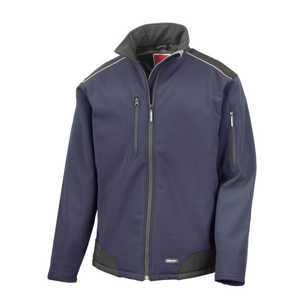 Result (3Xl, Navy/Black) Mens Ripstop Soft Shell Breathable Jacket