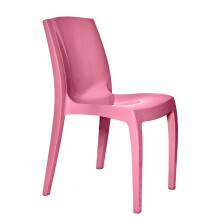 1 x Chair Pink Gloss, Stackable, Recyclable, Strong, Made in UK, Durable, Stylish, Comfortable, UV Resistant | Kitchen, Living, Dining, Office