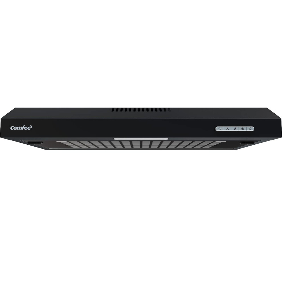Comfee' 60 Cm Visor Cooker Hood Led Extractor Hood Under Cabinet Hood Wall Mounted Extractor Fan 600 Mm Top Vented Range Hood - Kwh-Slif17b-60 Black 5051227288295