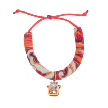Japanse Stijl Handgemaakt Halsband Gepersonaliseerd Rood Xs