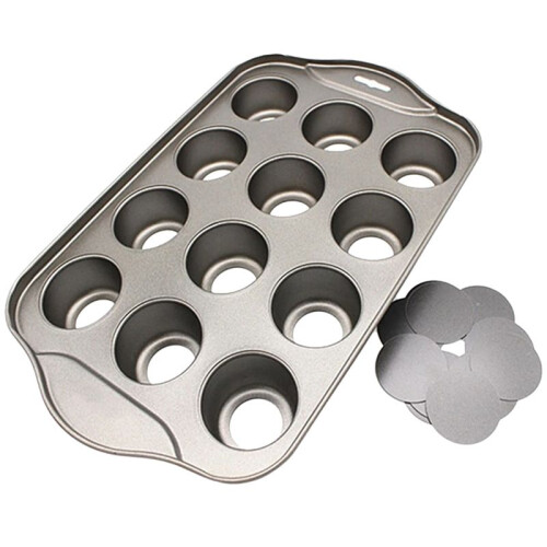 Kitchen 12 Grid Baking Cake Tray Cheesecake Cups Non-Stick Cupcake Baking Pan Kitchen Tools