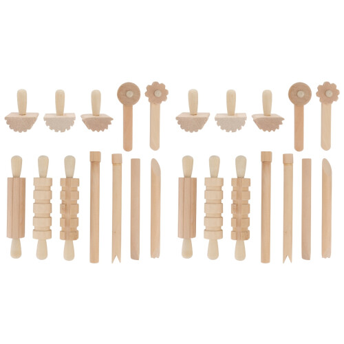 2Ensembles Outils Sculptures En Bois Beige Pour Argile