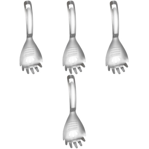 4Stk Nudel Löffel Ergonomisch Silbern